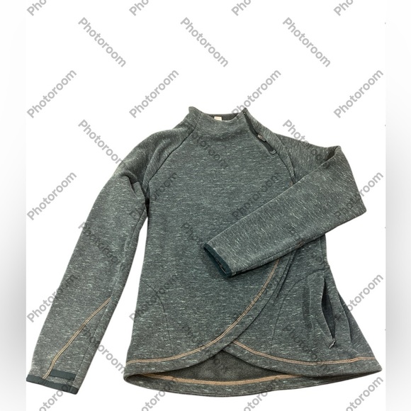 ATHLETA GIRL Crazy Cozy Karma Wrap SZ XXL/16 Abyss Heather Fleece Pullover - Picture 8 of 11